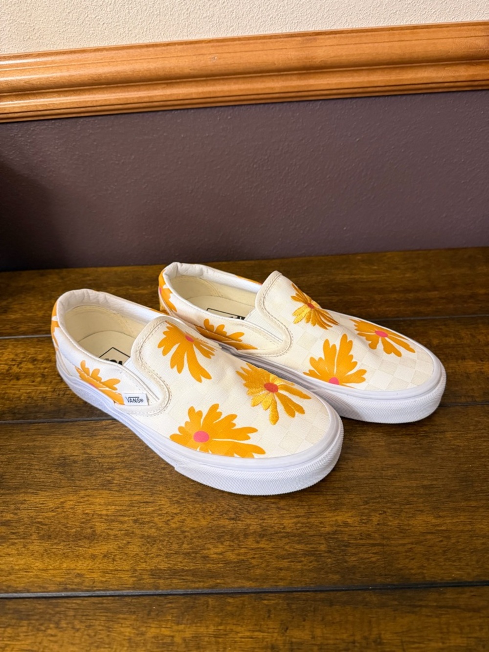 Vans Checkerboard Floral Slip On Shoes - Picture 3 of 9